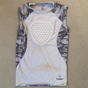 Camo Chest Compression Top - White and Gray